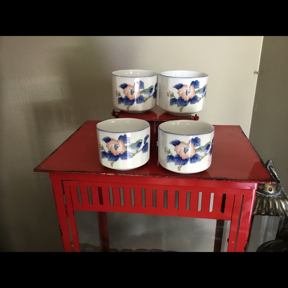One set of four Japanese tea cups.Stamp on bottom